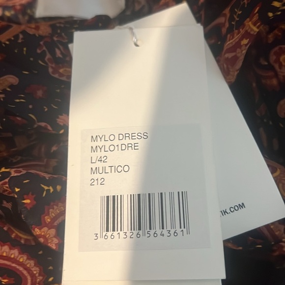 NWT-ANTIK BATIK-Mylo Ruffle-Trimmed Printed Crepe Mini Dress - Picture 6 of 6